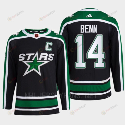 Jamie Benn 14 Reverse Retro 2.0 Dallas Stars 2022 Black Jersey Pro Primegreen