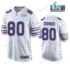 Jamison Crowder 80 Buffalo Bills Super Bowl LVII Away Player Men Jersey - White Jersey