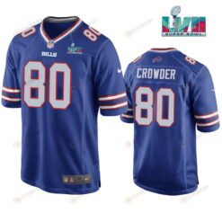 Jamison Crowder 80 Buffalo Bills Super Bowl LVII Logo Game Player Men Jersey - Royal Jersey