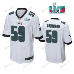 Janarius Robinson 59 Philadelphia Eagles Super Bowl LVII Game Player Men Jersey - White