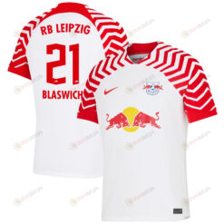 Janis Blaswich 21 RB Leipzig 2023/24 Home Men Jersey - White/Red