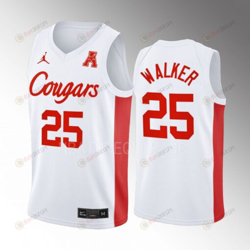 Jarace Walker 25 Houston Cougars White Jersey 2022-23 College Basketball