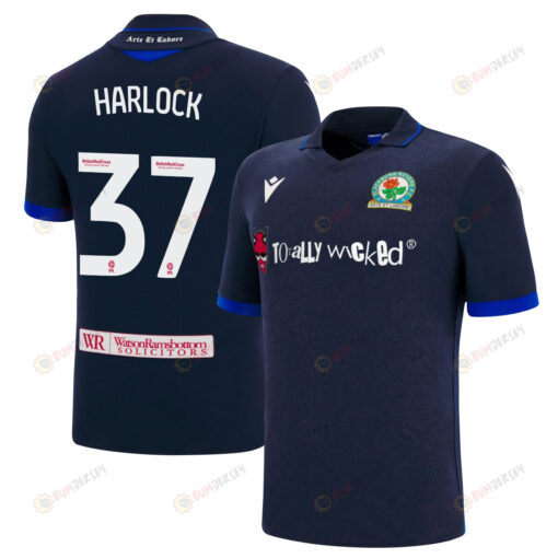 Jared Harlock 37 Blackburn Rovers 2022-23 Away Jersey - Navy