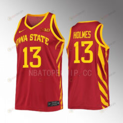 Jaren Holmes 13 Iowa State Cyclones Cardinal Jersey 2022-23 College Basketball