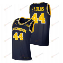 Jaron Faulds 44 Michigan Wolverines College Basketball BLM Men Jersey - Navy