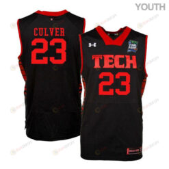 Jarrett Culver 23 Texas Tech Red Raiders Basketball Youth Jersey - Black