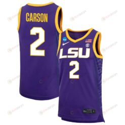 Jasmine Carson 2 LSU Tigers 2023 NCAA Basketball Jersey - Purple