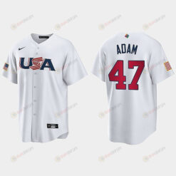 Jason Adam 47 USA Baseball 2023 World Baseball Classic Jersey - White