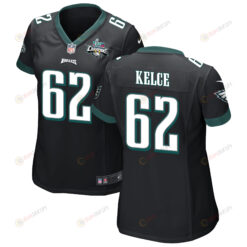 Jason Kelce 62 Philadelphia Eagles Super Bowl LVII Champions 2 Stars WoMen's Jersey - Black