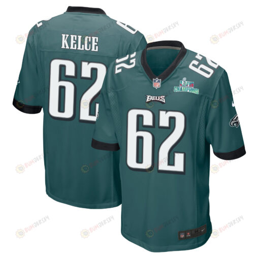 Jason Kelce 62 Philadelphia Eagles Super Bowl LVII Champions Men's Jersey - Midnight Green