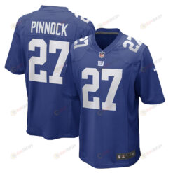 Jason Pinnock 27 New York Giants Game Player Jersey - Royal