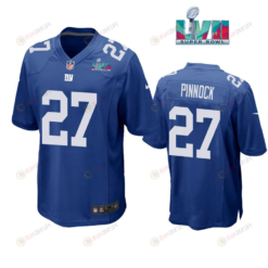 Jason Pinnock 27 New York Giants Super Bowl LVII Super Bowl LVII Royal Men's Jersey