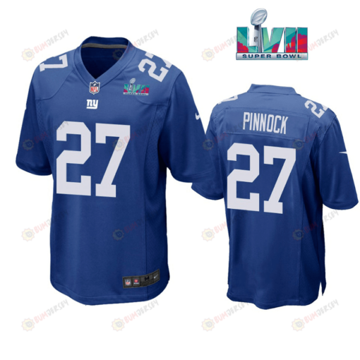 Jason Pinnock 27 New York Giants Super Bowl LVII Super Bowl LVII Royal Men's Jersey