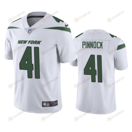 Jason Pinnock 41 New York Jets White Vapor Limited Jersey