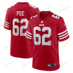 Jason Poe San Francisco 49ers Game Player Jersey - Scarlet