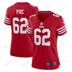 Jason Poe San Francisco 49ers Women's Game Player Jersey - Scarlet