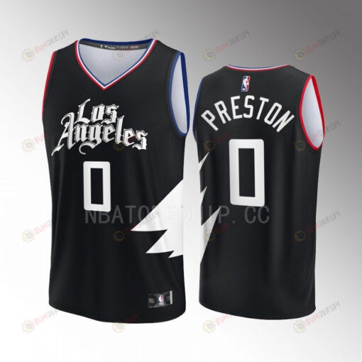 Jason Preston 0 Clippers Black Men Jersey Fast Break Fast Break Player 2022-23 Statement Edition