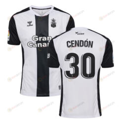 Javier Cend?n 30 UD Las Palmas 2022-23 Away Jersey - Black/White