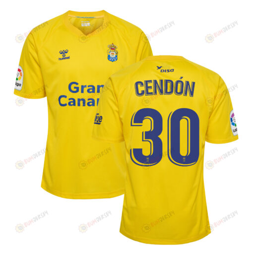 Javier Cend?n 30 UD Las Palmas 2022-23 Home Jersey - Yellow