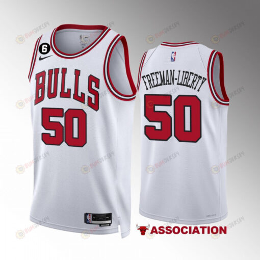 Javon Freeman-Liberty 50 Chicago Bulls White Men Jersey 2022-23 Association Edition NO.6 Patch