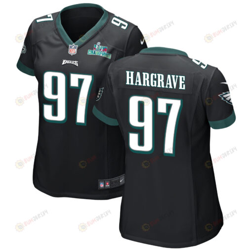 Javon Hargrave 97 Philadelphia Eagles Super Bowl LVII Champions WoMen's Jersey - Black