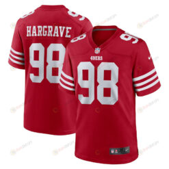 Javon Hargrave 98 San Francisco 49ers Game Player Men Jersey - Scarlet