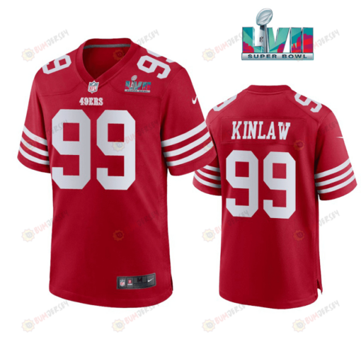 Javon Kinlaw 99 San Francisco 49Ers Super Bowl LVII Men's Jersey- Scarlet