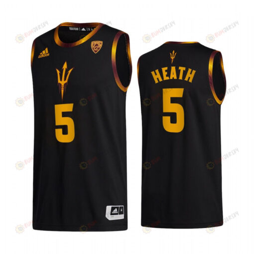 Jay Heath 5 Arizona State Sun Devils Black Jersey College Basketball