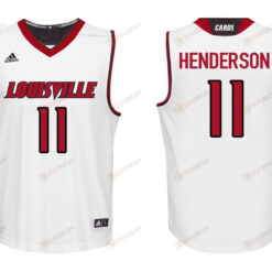 Jay Henderson 11 Louisville Cardinals College Basketball Men Jersey - White