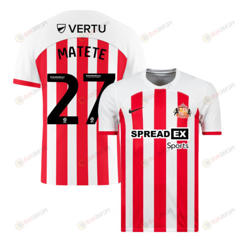 Jay Matete 27 Sunderland A.F.C 2023-24 Home Men Jersey - White