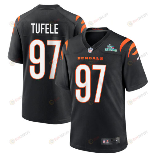 Jay Tufele 97 Cincinnati Bengals Super Bowl LVII Champions Men's Jersey - Black