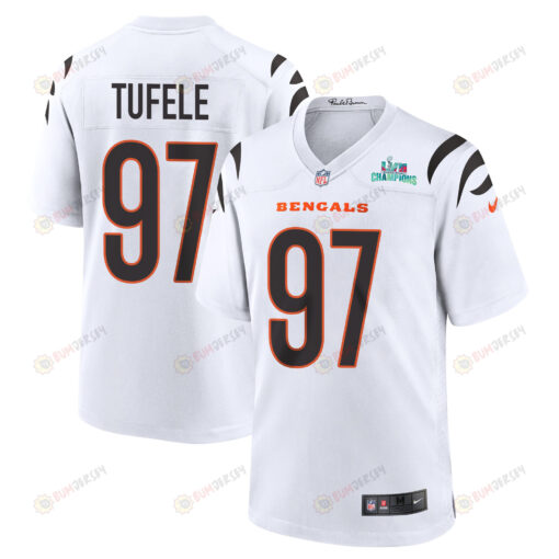 Jay Tufele 97 Cincinnati Bengals Super Bowl LVII Champions Men's Jersey - White