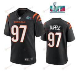 Jay Tufele 97 Cincinnati Bengals Super Bowl LVII Men's Jersey- Black