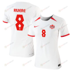 Jayde Riviere 8 Canada Women's National Team 2023-24 World Cup Away Women Jersey