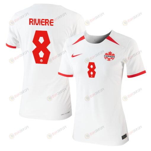 Jayde Riviere 8 Canada Women's National Team 2023-24 World Cup Away Women Jersey