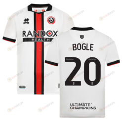 Jayden Bogle 20 Sheffield United 2022-23 Away Jersey - White