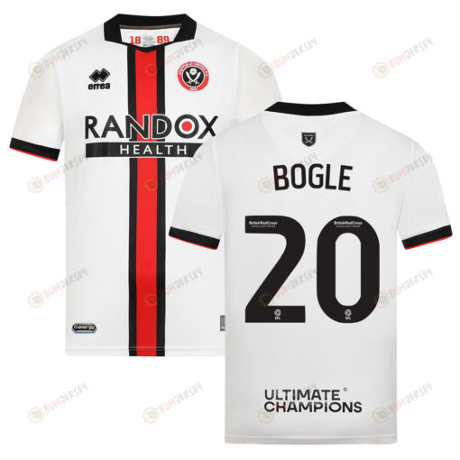 Jayden Bogle 20 Sheffield United 2022-23 Away Jersey - White