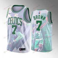 Jaylen Brown 7 Slam Dunk Boston Celtics Special Photo Printing White Men Jersey