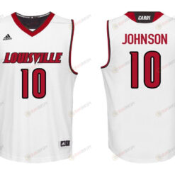 Jaylen Johnson 10 Louisville Cardinals College Basketball Men Jersey - White