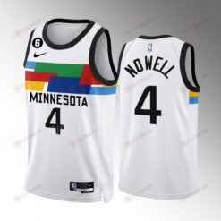 Jaylen Nowell 4 Minnesota Timberwolves City Edition White Men Jersey 2022-23 Swingman