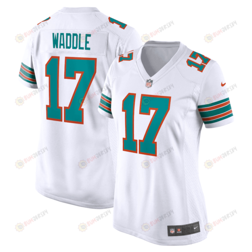 Jaylen Waddle 17 Miami Dolphins Alternate Game Women Jersey - White