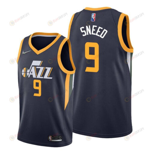 Jazz 9 Xavier Sneed Navy 2022 Icon Edition Jersey Diamond Badge - Men Jersey