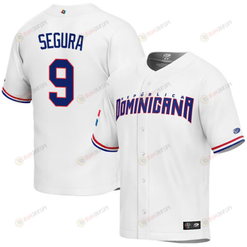 Jean Segura 9 Dominican Republic Baseball 2023 World Baseball Classic Jersey - White