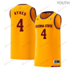 Jeff Ayres 4 Arizona State Sun Devils Retro Basketball Youth Jersey - Yellow