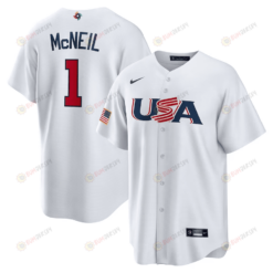 Jeff McNeil 1 USA Baseball 2023 World Baseball Classic Jersey - White