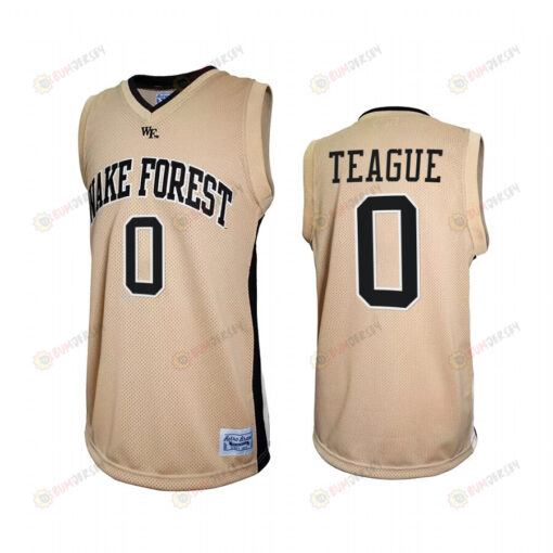 Jeff Teague 0 Wake Forest Demon Deacons Gold Jersey Retro Basketball