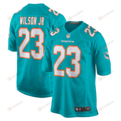 Jeff Wilson Jr. 23 Miami Dolphins Men's Jersey - Aqua