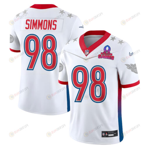 Jeffery Simmons 98 Titans Pro Bowl 2023 Patch Men Jersey - White