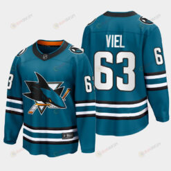 Jeffrey Viel 63 San Jose Sharks 2022-23 Home The Evolve Teal Jersey