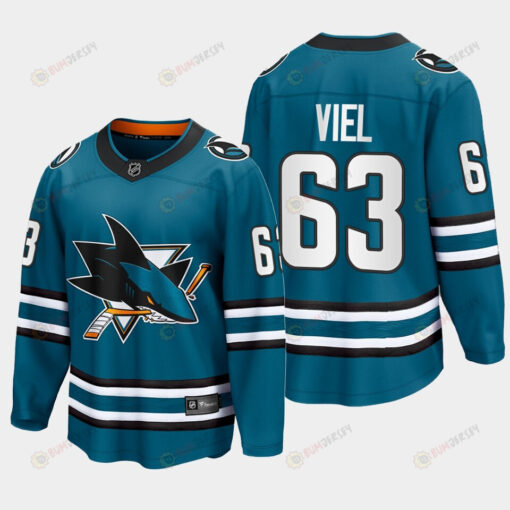 Jeffrey Viel 63 San Jose Sharks 2022-23 Home The Evolve Teal Jersey